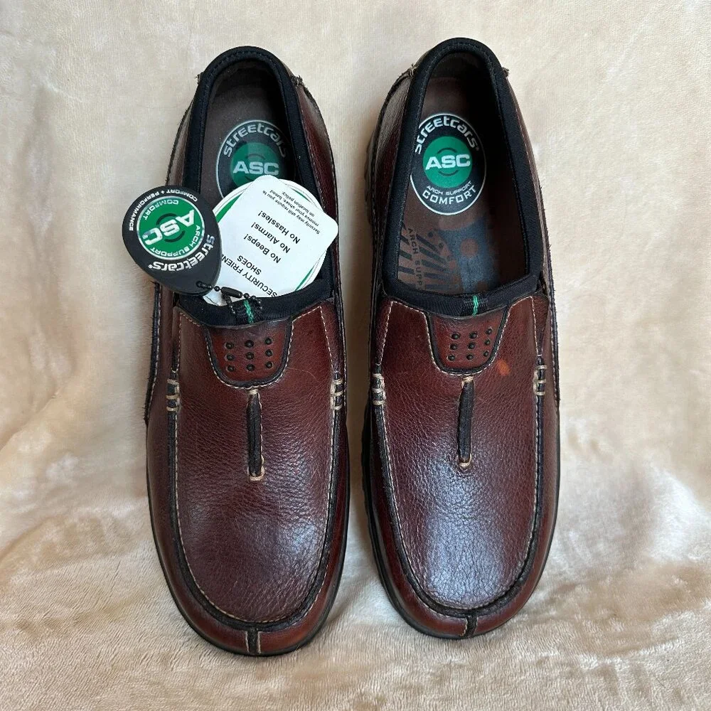 Streetcars ASC Carrera Arch Support Comfort Slip-on Leather Loafer Mens 9.5M